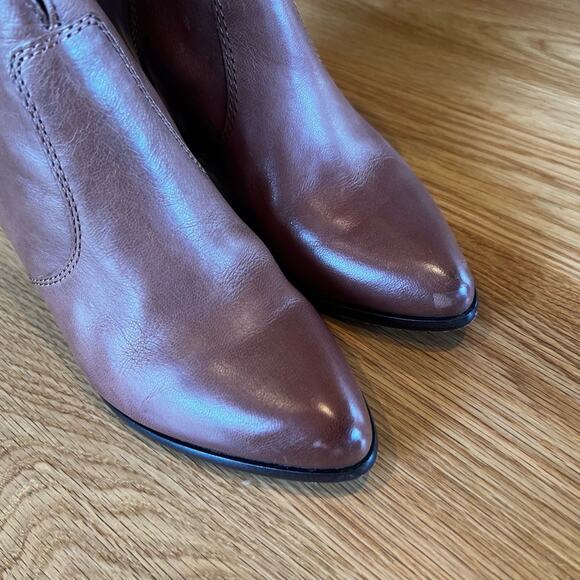 Frye Jennifer Ankle Boots Womens 7.5 Brown Block Heel Pointed Toe Chic - Picture 6 of 9